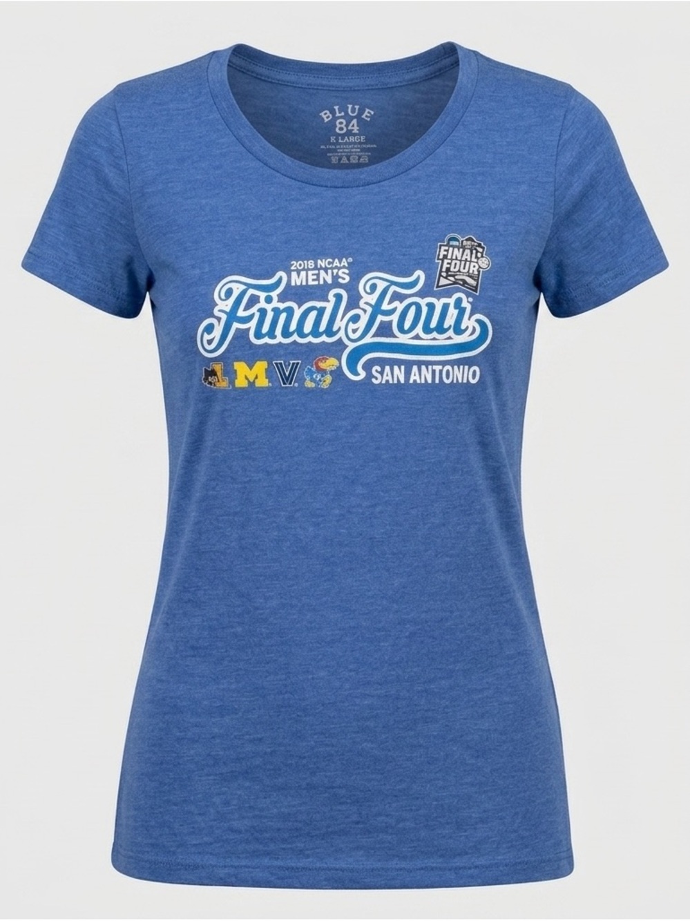 2018 NCAA Men’s Final Four San Antonio Blue 84 Tee Shirt Womens XL